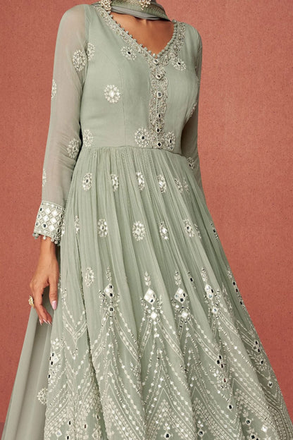 Roka Nikah Wear Women's Anarkali Style Salwar Kameez Plazzo Suits