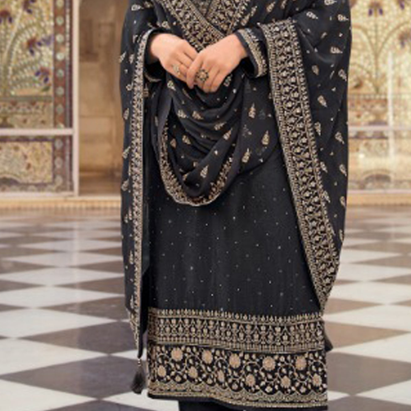 Embroidery Work Designer Salwar Kameez For Wedding-Reception Special
