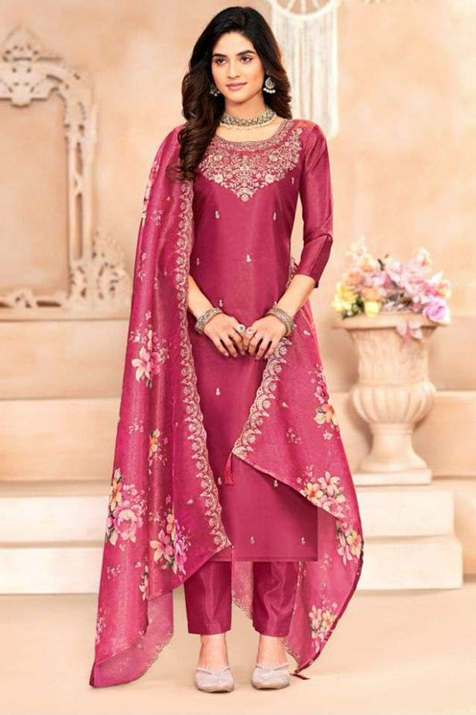 Ramadan Iftar Wear Shalwar Kameez Pant Suits With Dull Santoon Dupatta