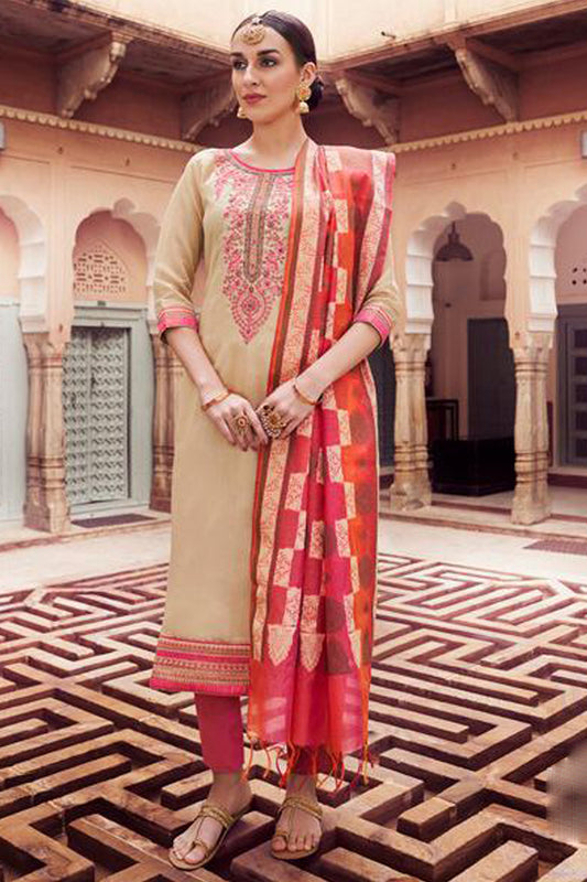 Eid Special Designer Banarasi Silk Cotton Fabric Salwar Kameez Suits