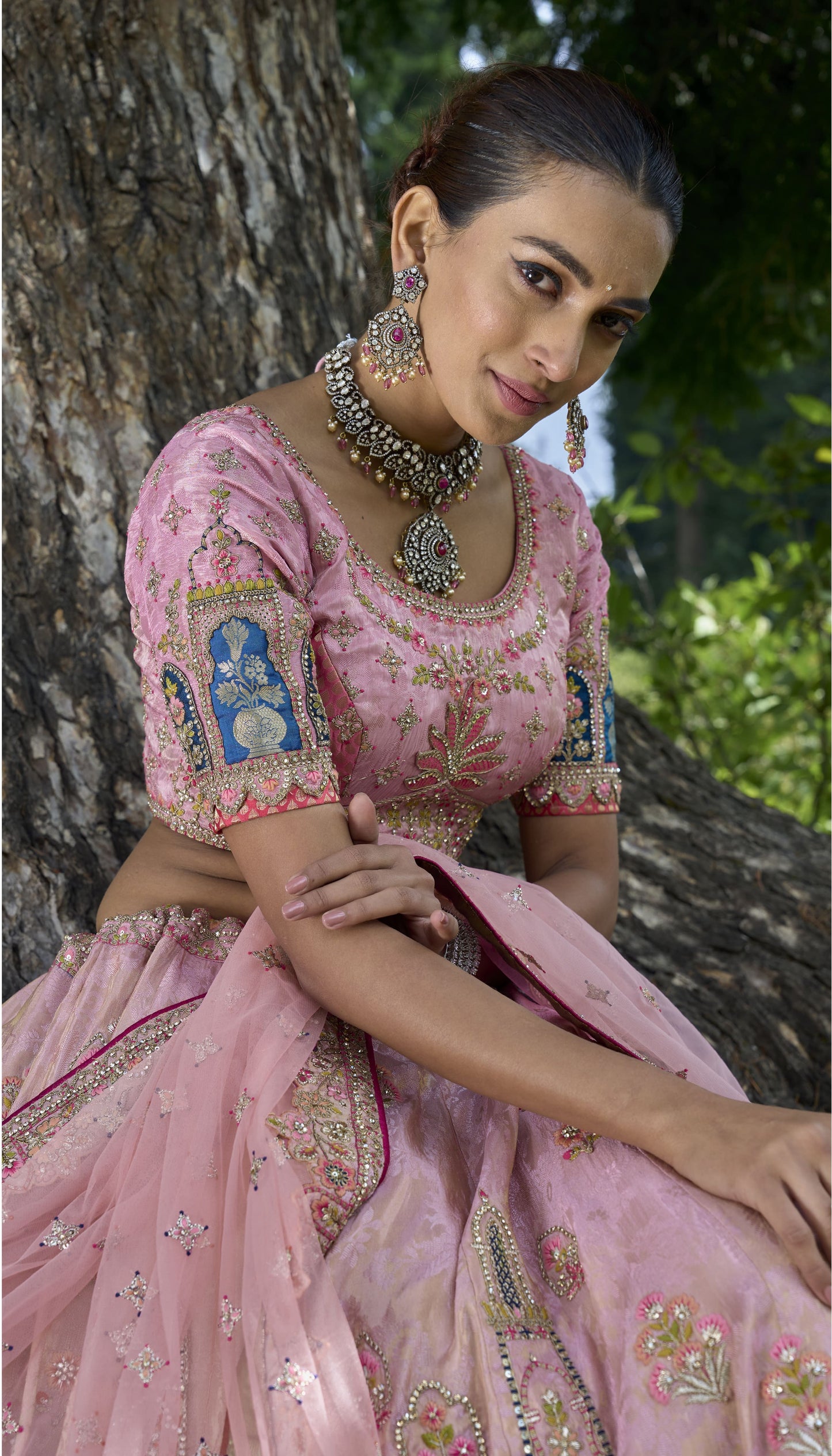 Latest Pink Color Bridal Wear Lehenga Choli With Net Duptta