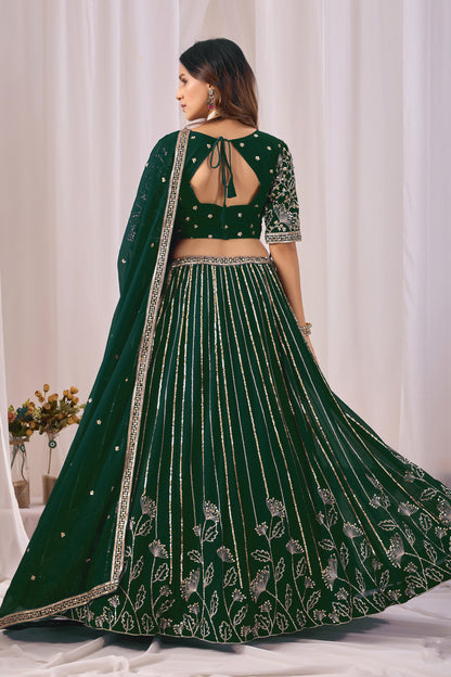 Back view of the green blouse, if shown in the image.