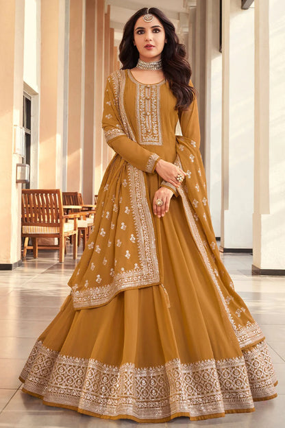 Elegant Designer Real Georgette With Embroidery Work Anarkali Gown Suit