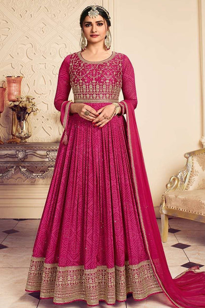 Indian Designer Heavy Embroidery Work & Sequence Anarkali Gown Suit