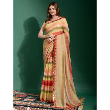 Multi Color Ready To Wear Saree Reception Wear Suits