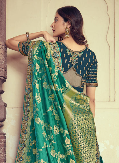 Green Color Designer Readymade Nikah Wear Lehenga Choli