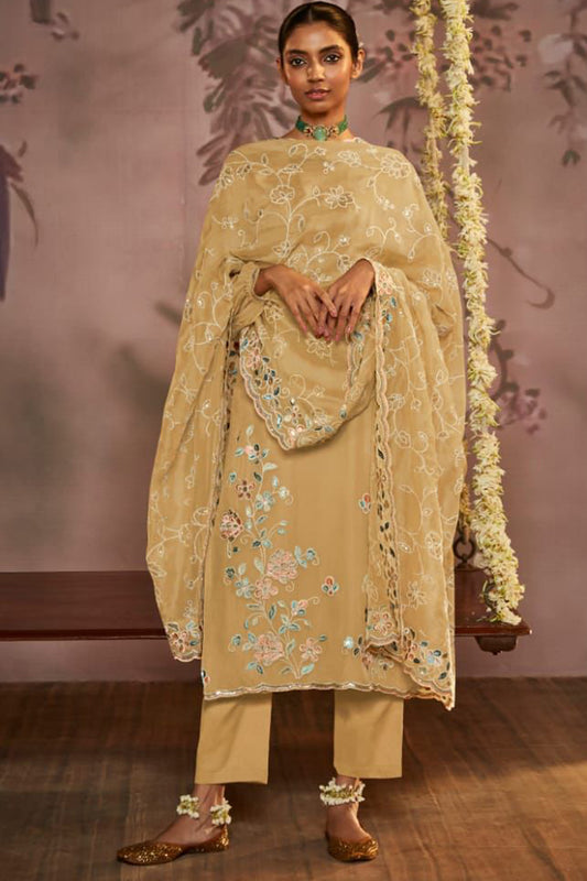 Pure Organza Fabric Wedding Reception Party Wear Shalwar Kameez Pant Suits