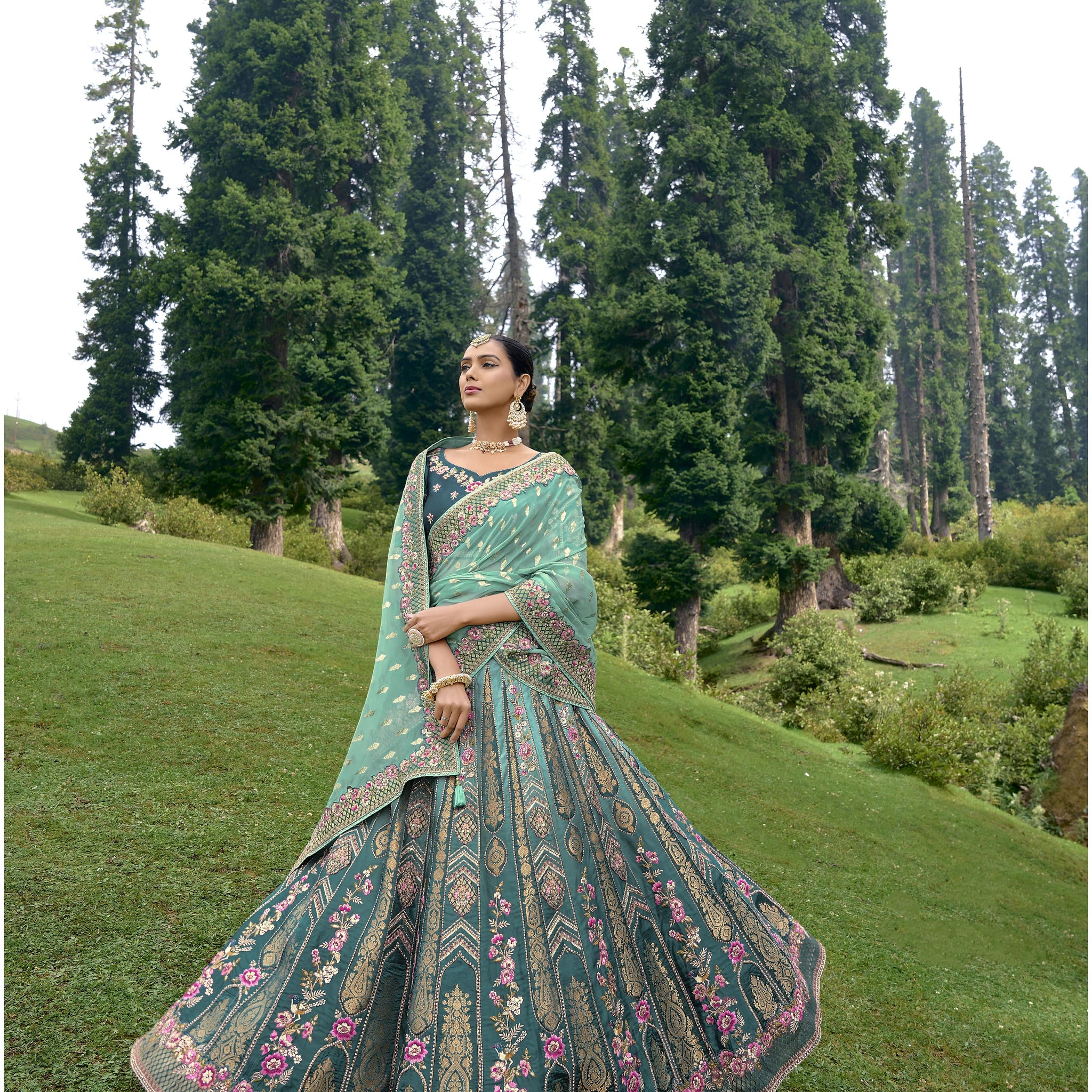 Awesome Pure Satin Fabric Bridesmaid Lehenga Choli With Orgenza Dupatta