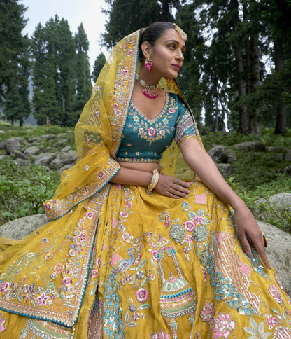 Indian Pakistani Function Wear Lehenga Choli With Net Dupatta