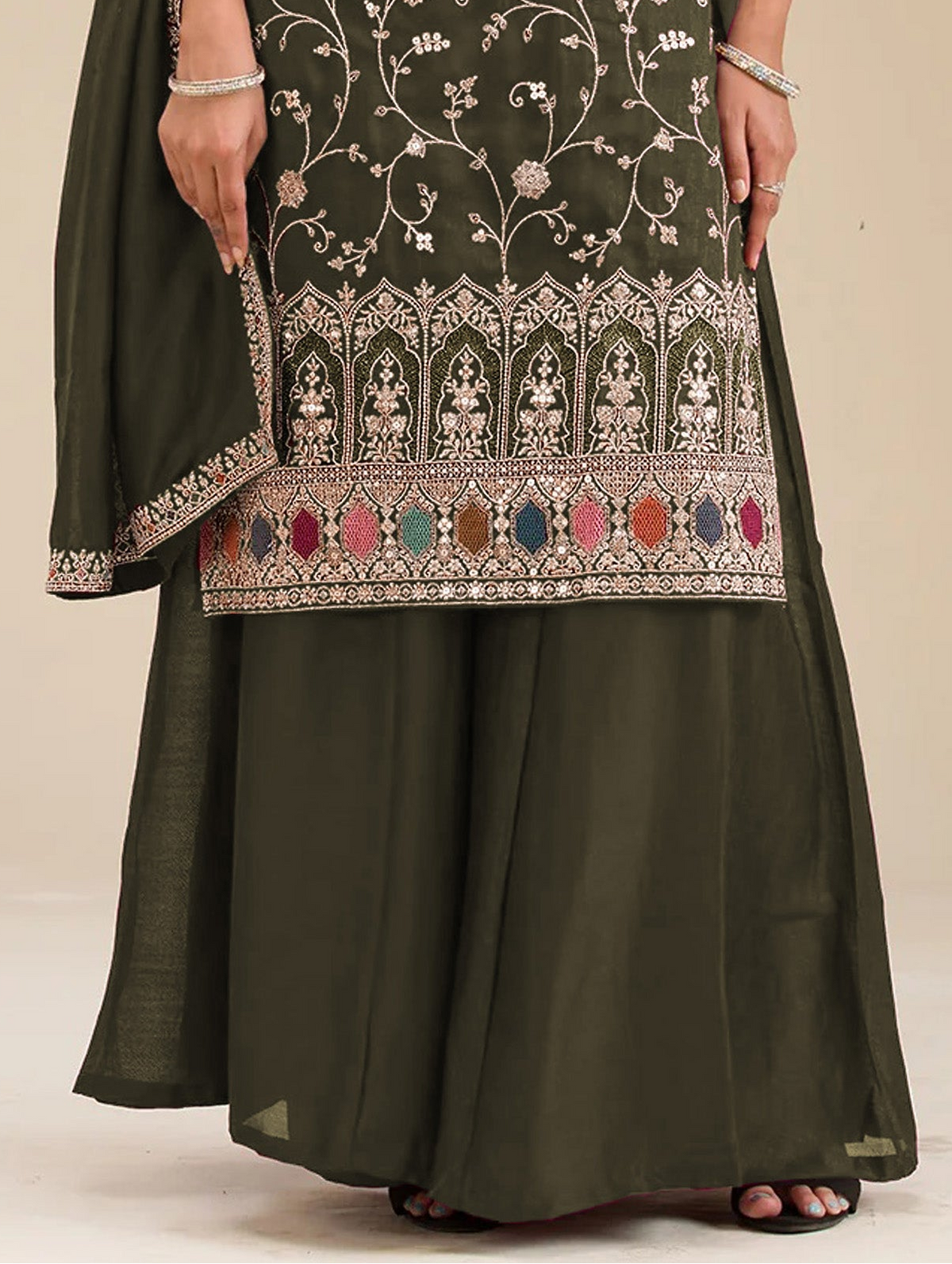 Embroidered palzzo dress for Rokah-Nikah