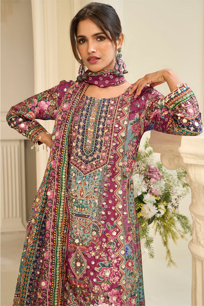 Pink plazzo suit for festive occasions