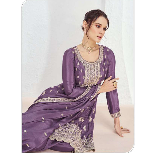 Roka Nikah Wear Pakistani Style Thread Embroidery Work Salwar Kameez Plazzo Suit