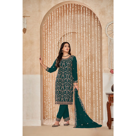 Eid Ramadan Wear Salwar Kameez Dress Georgette Fabric Embroidery Worked Pant Suits