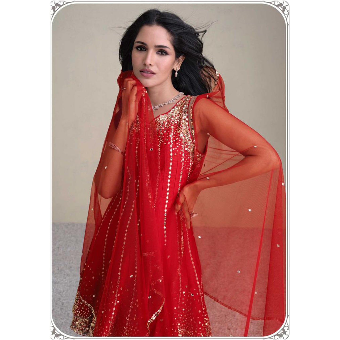 Indian Pakistani Designer Salwar Kameez Palazzo Suits Valentine Day Special Dress