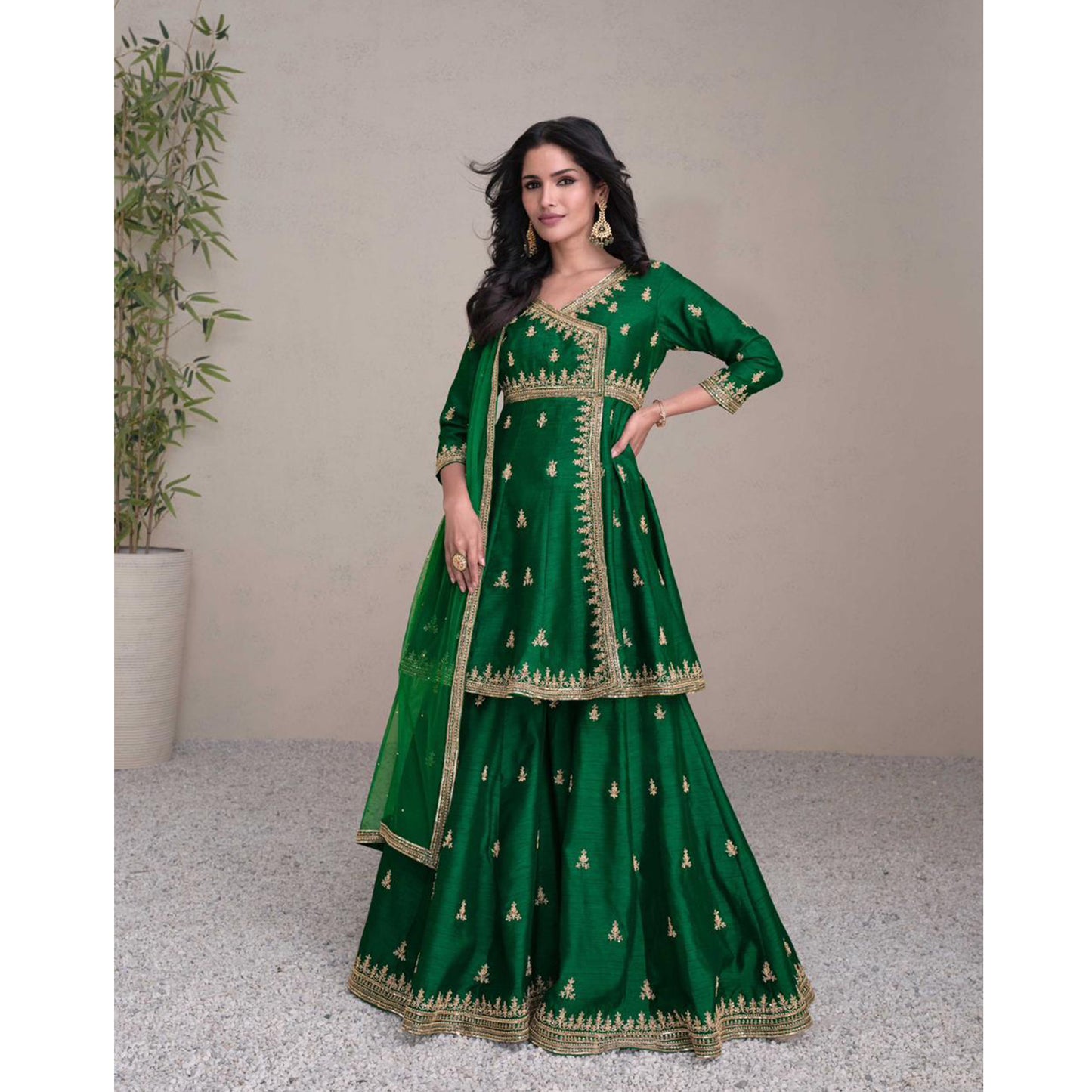 Indian Pakistani Designer Salwar Kameez Palazzo Suits Valentine Day Special Dress