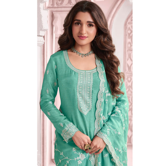 Ramzan Special Designer Heavy Embroidery Work Salwar Kameez Plazo Pant Suits