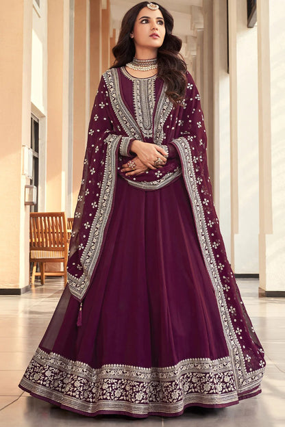 Real Georgette With Heavy Embroidery Work Event Wear Anarkali Gown Suit