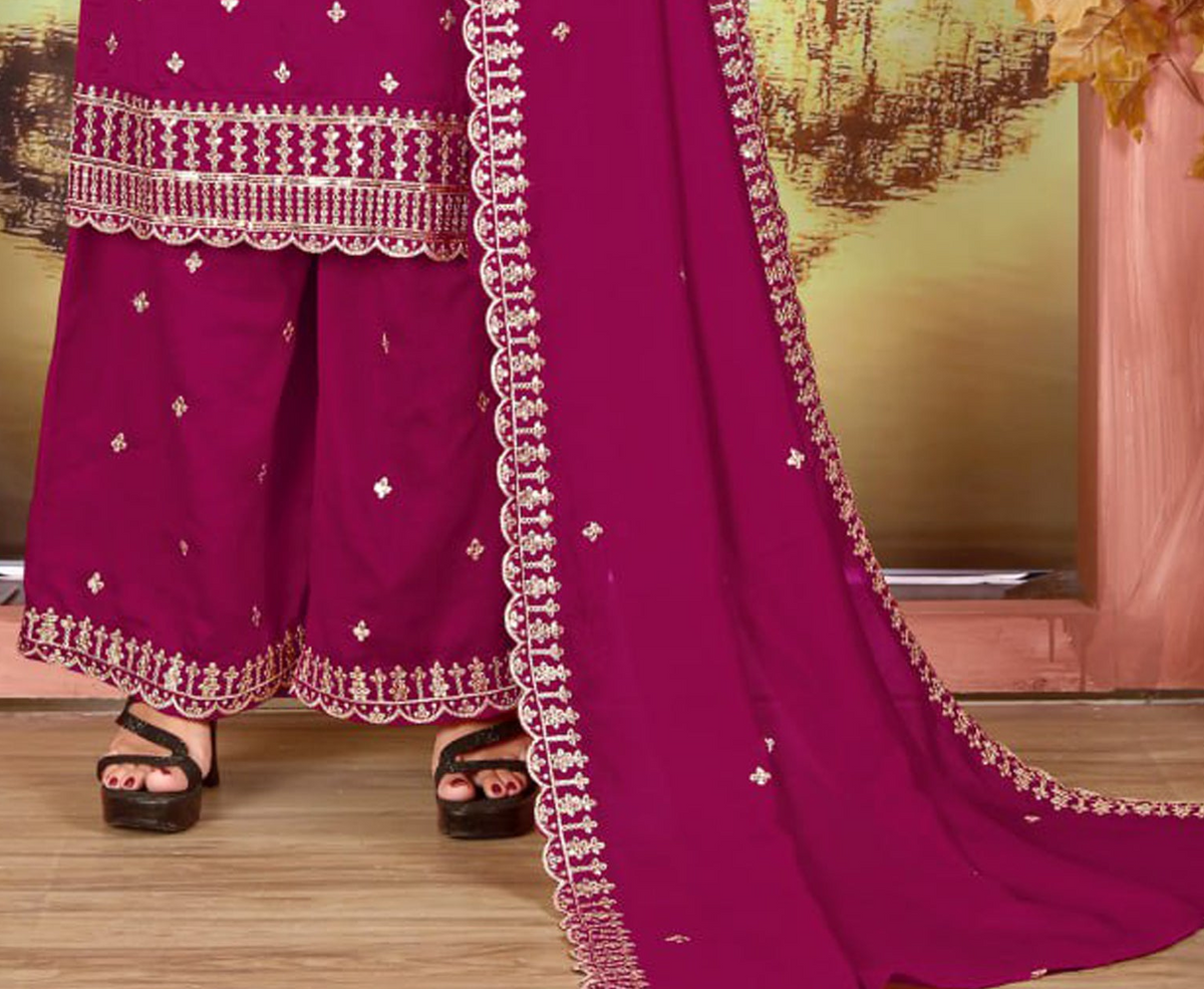 Plazza pants with heavy embroidery for wedding wear