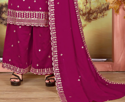 Plazza pants with heavy embroidery for wedding wear