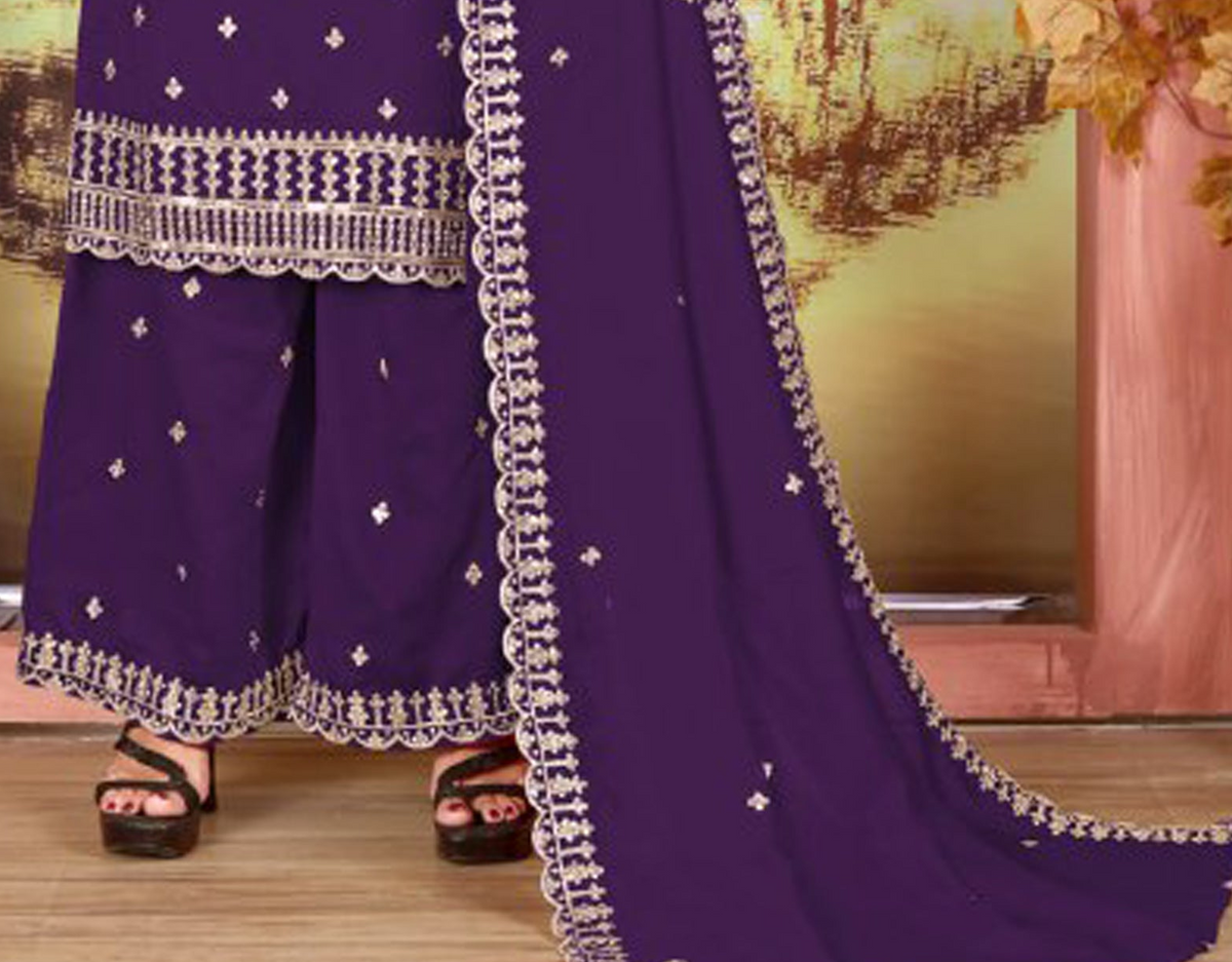Plazza pants with heavy embroidery for wedding wear