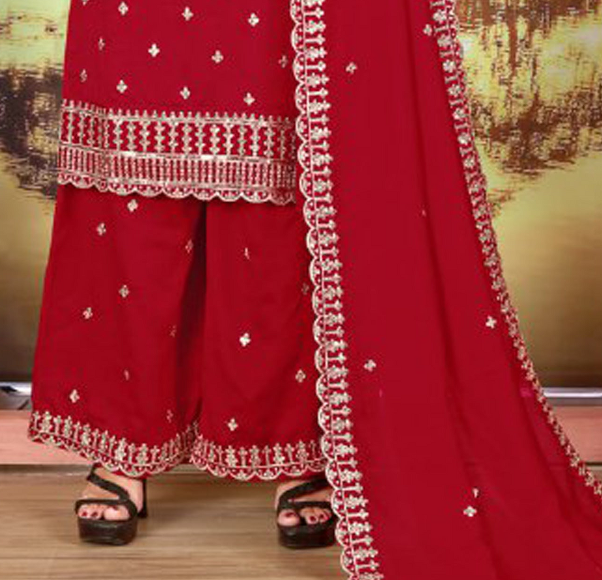 Plazzo dress with dupatta for Sangeet look