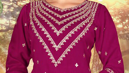 Pink plazzo dress for reception look