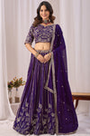 Purple Heavy Lehenga Choli For Wedding Celebrations