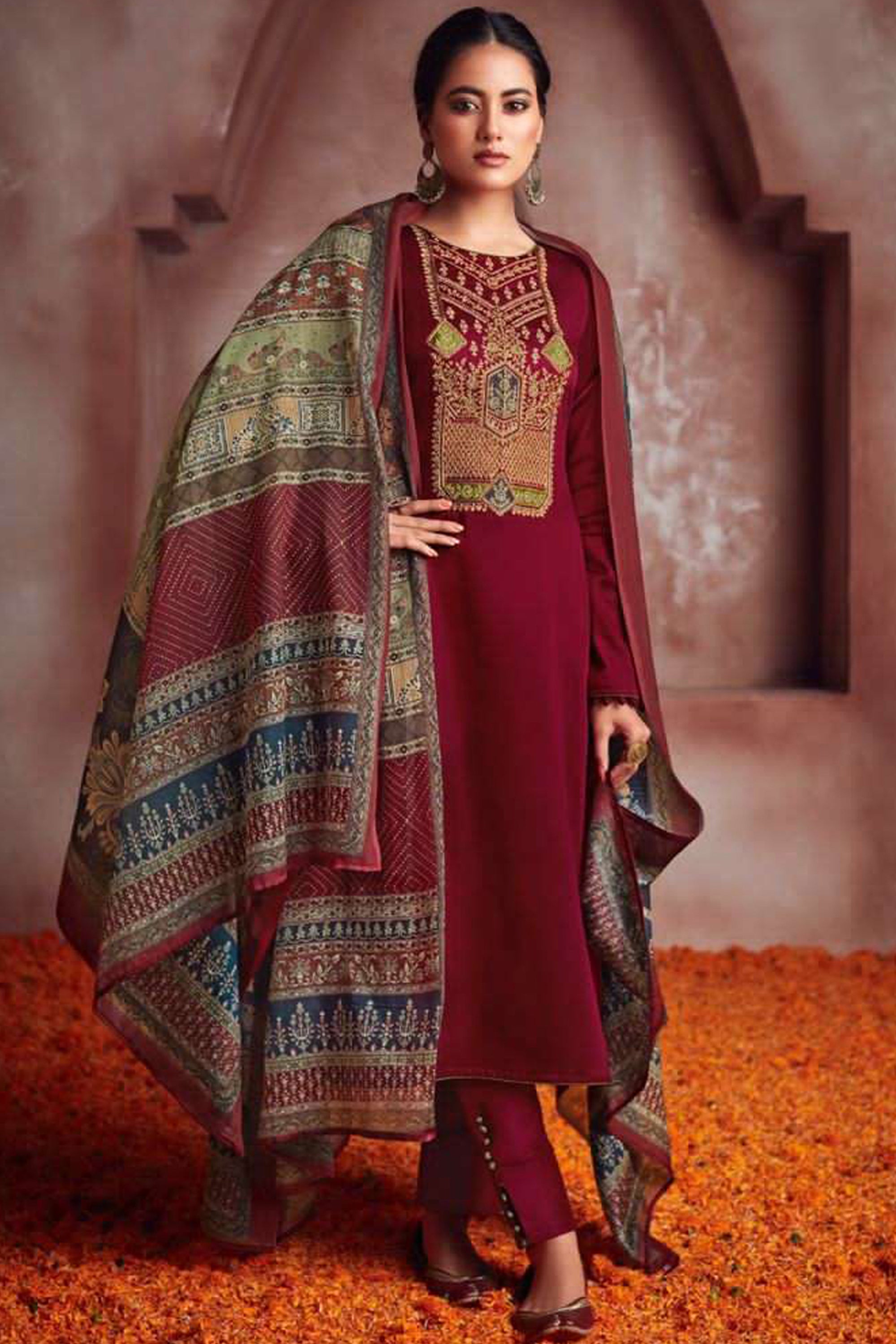 Harsh Lady Casual Wear Simple Embroidery Work Salwar Kameez Pant Suit for Ladies ...