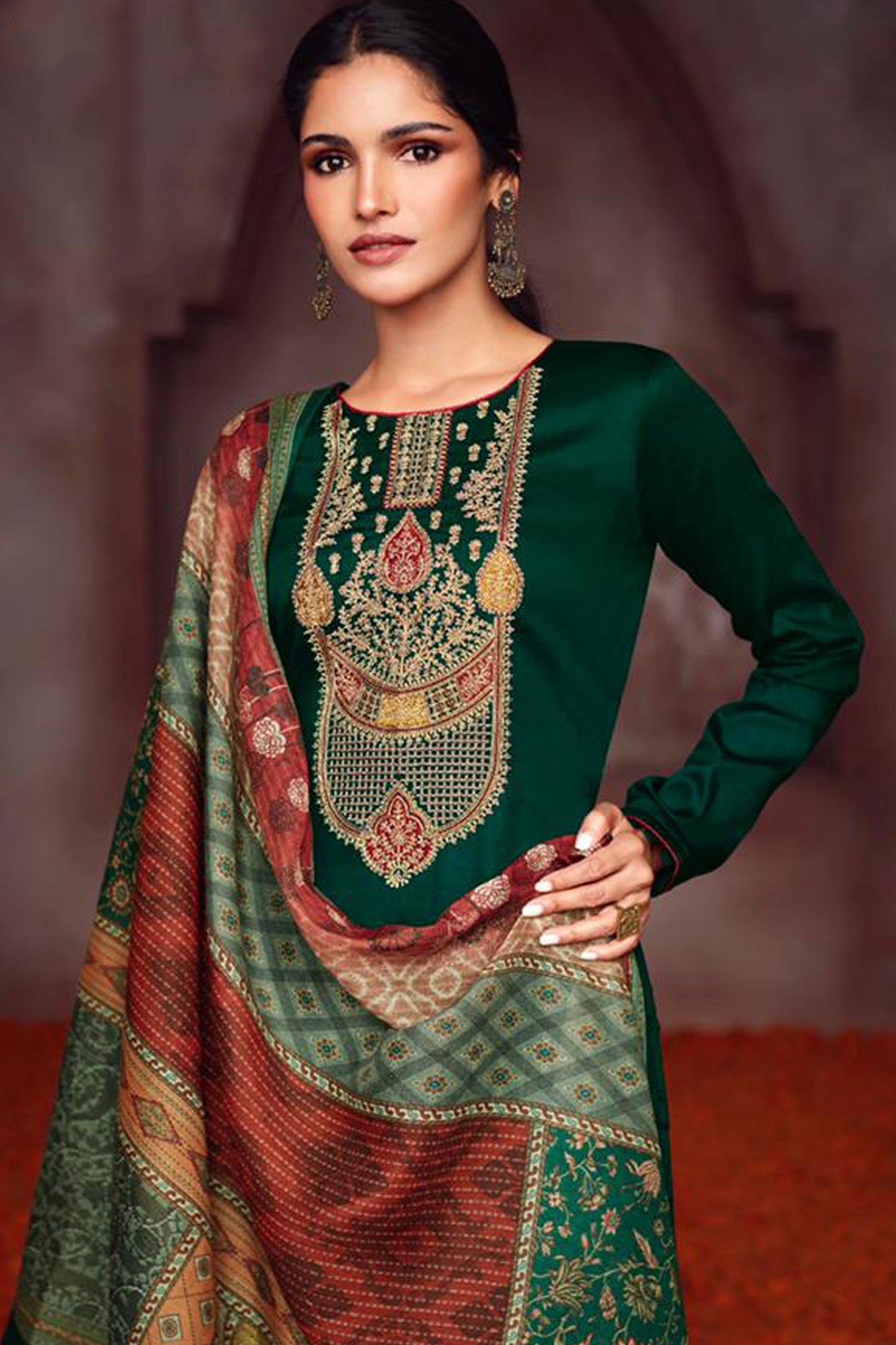 Bollywood Designer Stylish Embroidery Work Salwar Kameez Pant Suit's