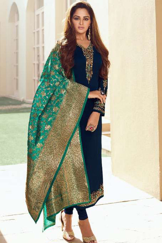 Heavy Embroidery Worked Special Occasion Wear Gorgeous Salwar Kameez Dupatta Dress