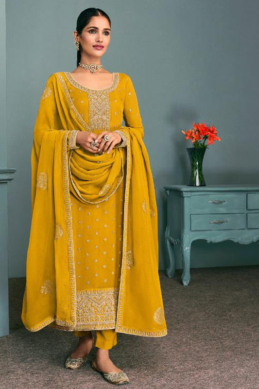 Eid Wear Heavy Embroidery Work Salwar Kameez Pant Suits