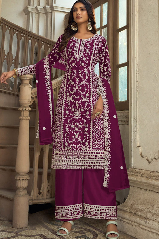 Trending Heavy Design Butterfly Net With Embroidery Work Salwar Kameez Plazzo Suits