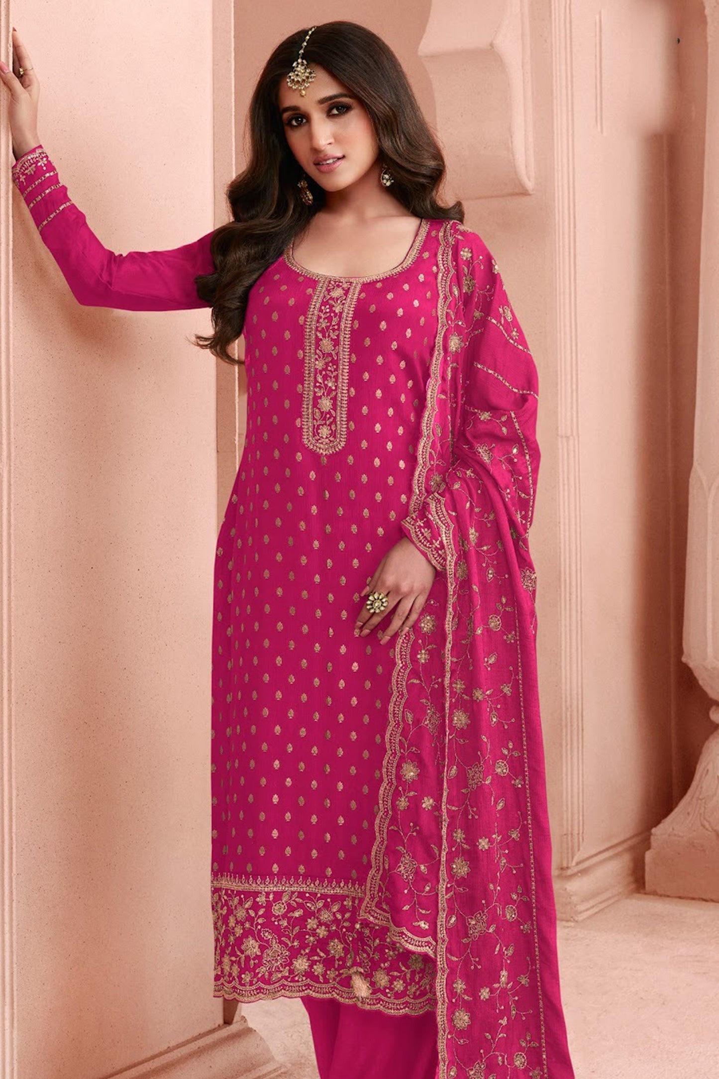 Readymade Embroidery Printed Work Roka Nikah Wear Salwar Kameez Palazzo Suits