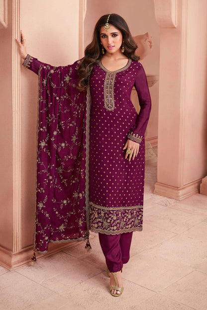 Premium Heavy Embroidery Salwar Kameez Set with Santoon Bottom and Chinon Dupatta