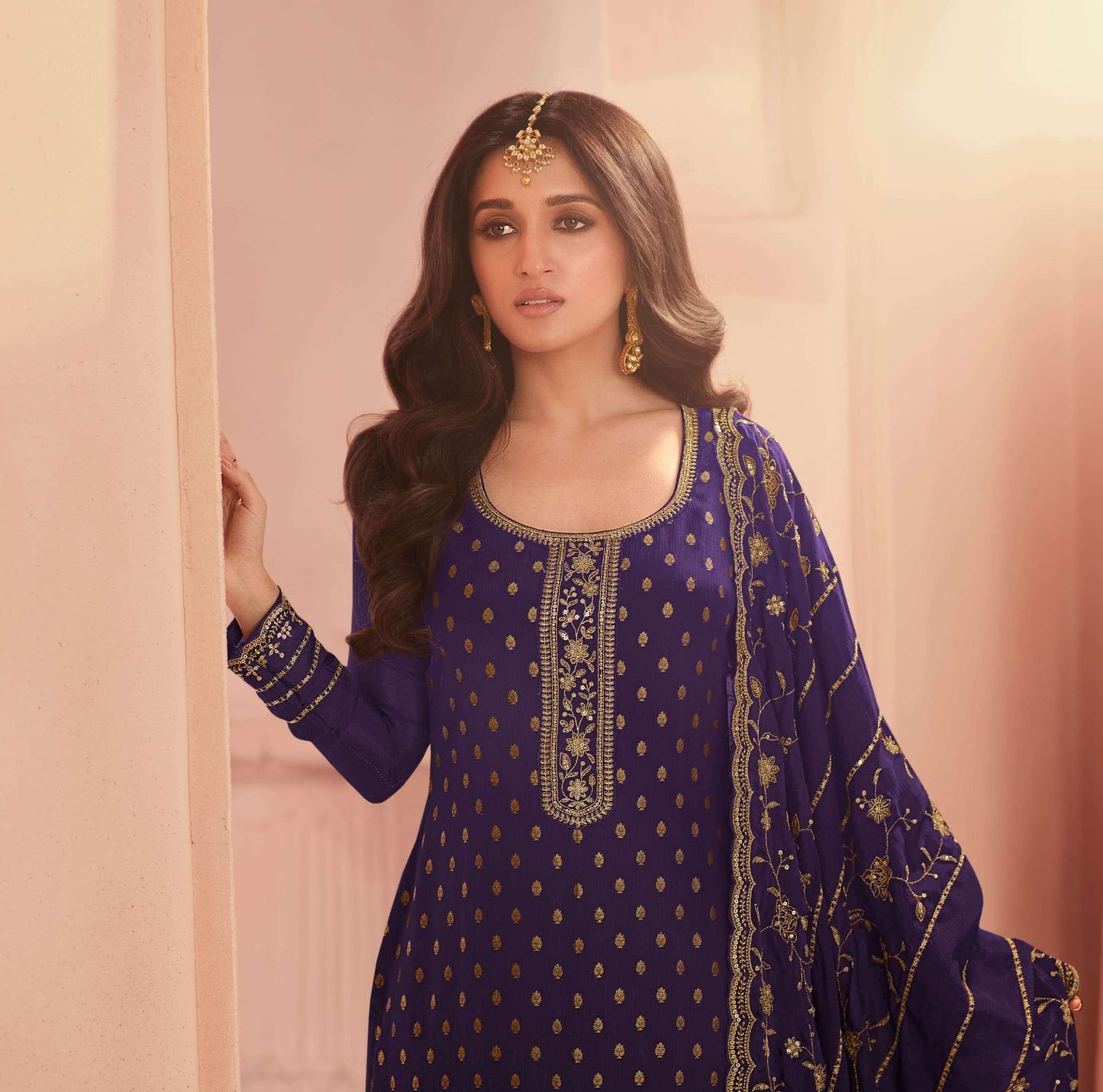 Premium Heavy Embroidery Salwar Kameez Set with Santoon Bottom and Chinon Dupatta