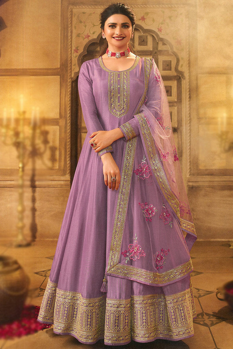 Heavy Embroidery Worked Indian Pakistani Wedding Wear Stitched Anarkali Gown Suit