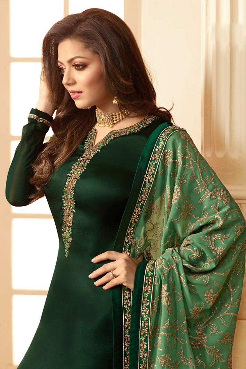 Function Wear Green Color Designer Dress