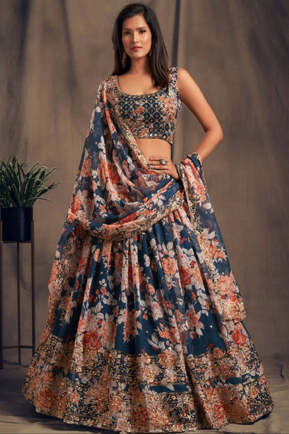 Event Wedding Wear Indian Designer Lehenga Choli With Zari Embroidery Work Dupatta