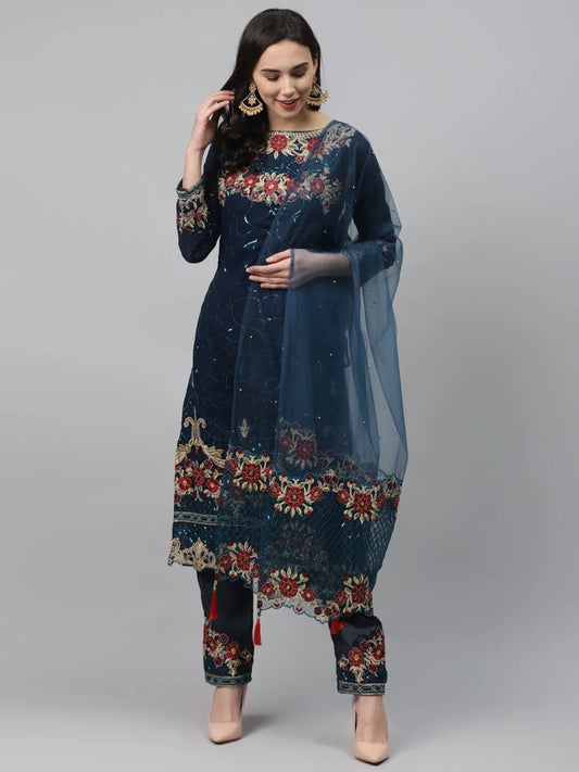 Eid Special Designer Georgette Straight Salwar Kameez Dupatta Dress