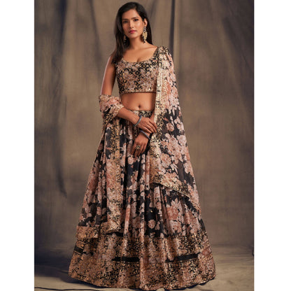 Event Wedding Wear Indian Designer Lehenga Choli With Zari Embroidery Work Dupatta