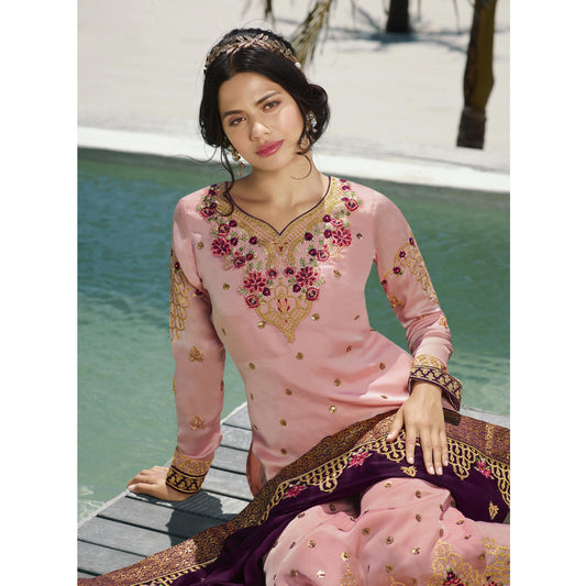 Hand Worked Pakistani Reception Wedding Wear Trouser Pant Suits