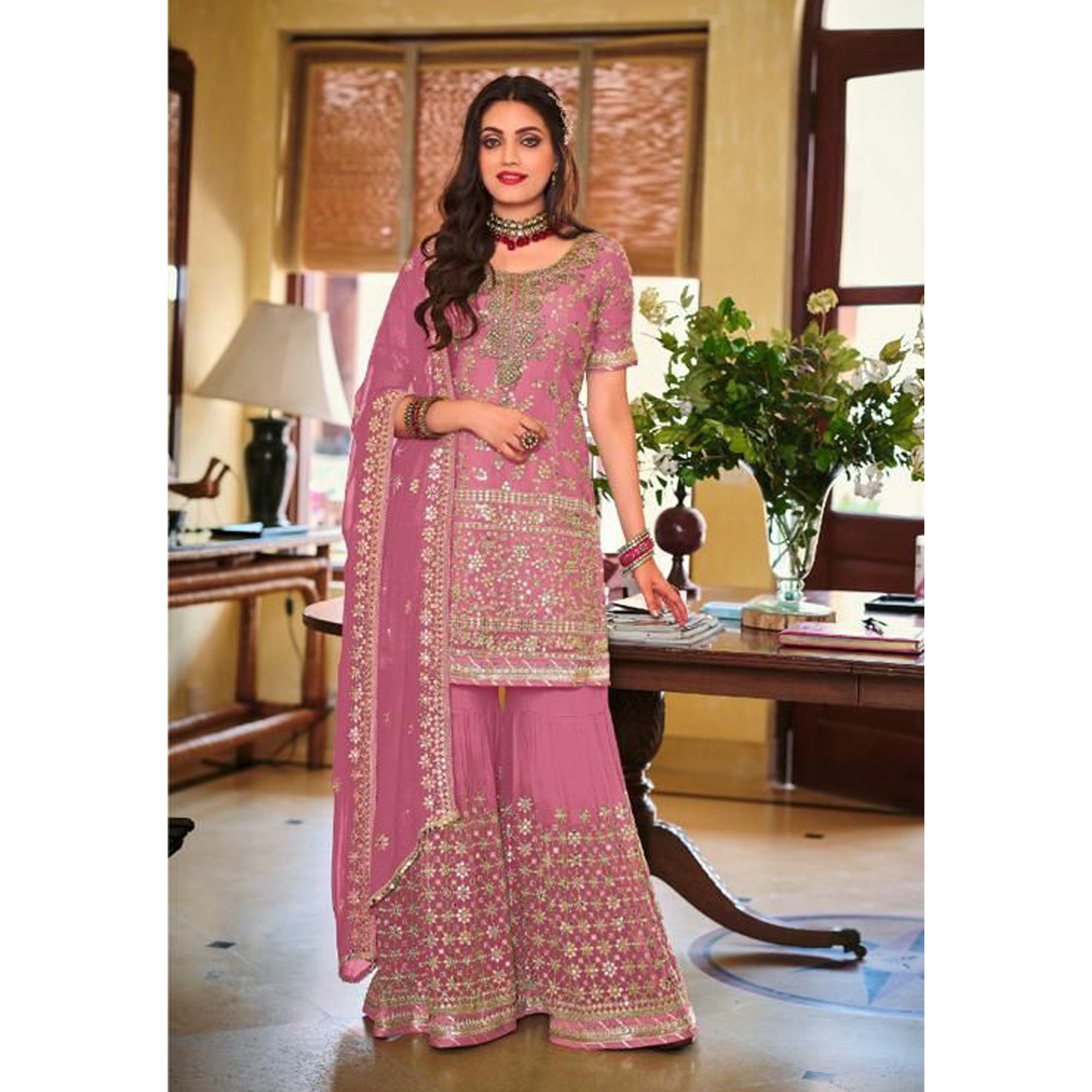 Wedding Wear Heavy Indian Pakistani Designer Salwar Kameez Sharara Plazzo Suits