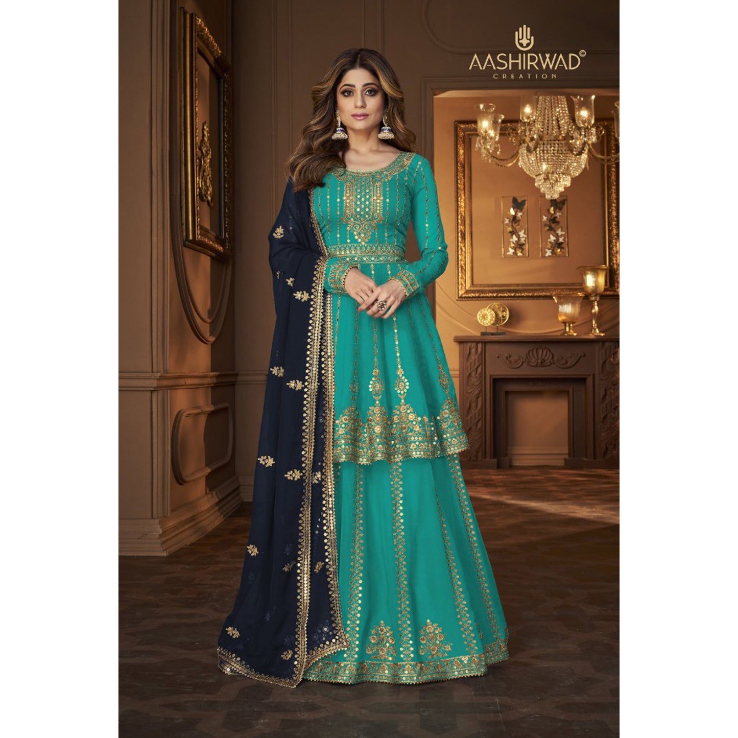 Heavy Embroidery Worked Salwar Kameez Plazzo Suits