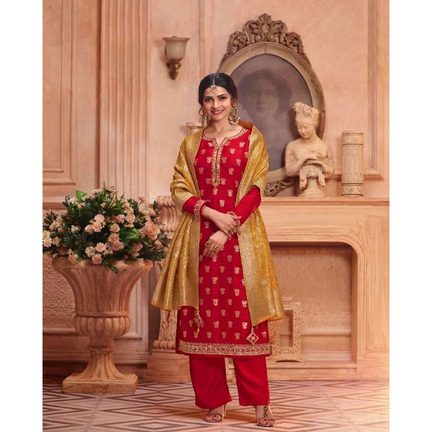 Indian Style Wedding Wear Women's Salwar Kameez Pant Suits