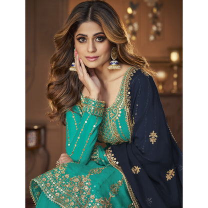 Heavy Embroidery Worked Salwar Kameez Plazzo Suits