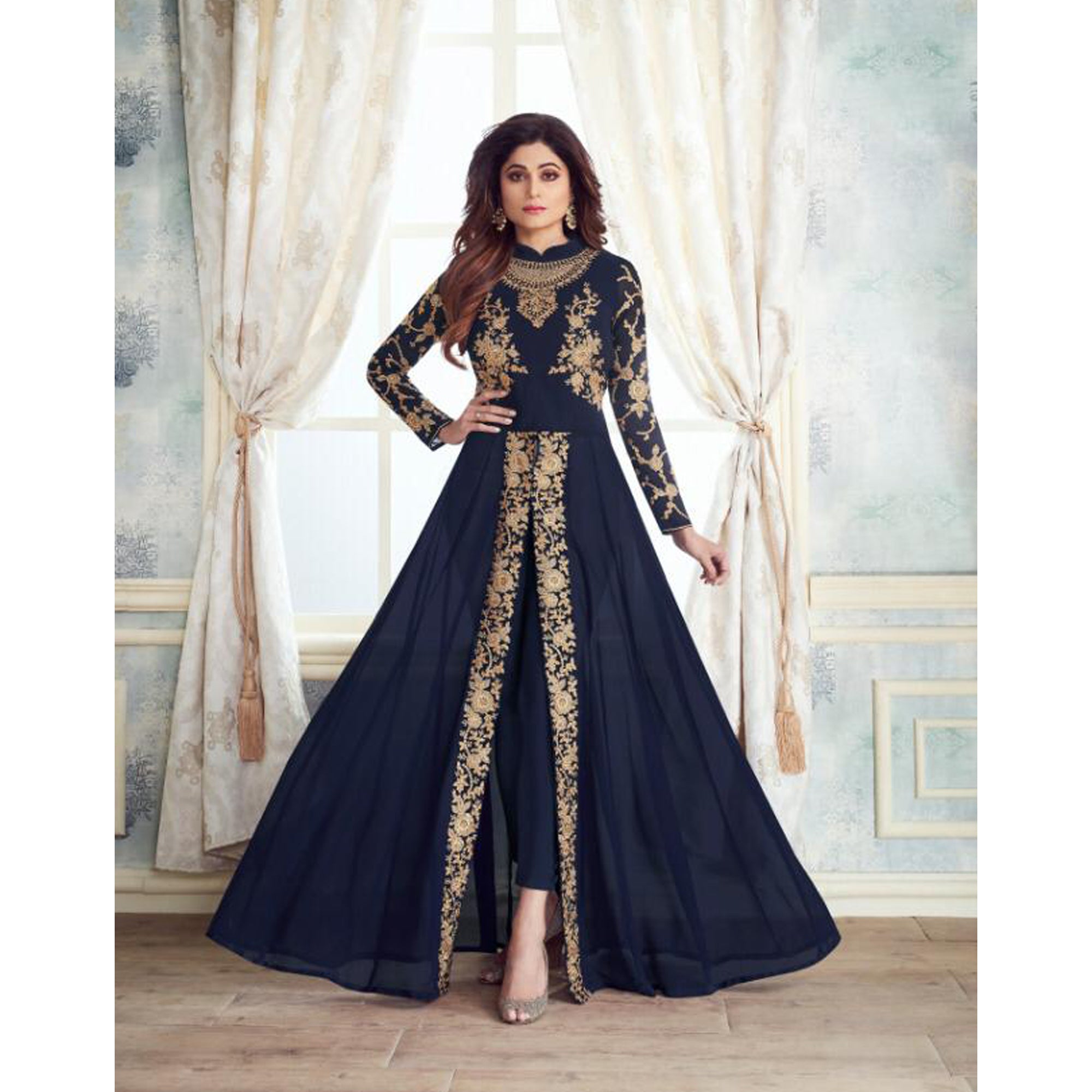 Amazon.com: Delisa Indian Pakistani Party Wear Wedding Wear Anarkali Gown  Suit for Women LT2 (Black, XS-36) : Clothing, Shoes & Jewelry