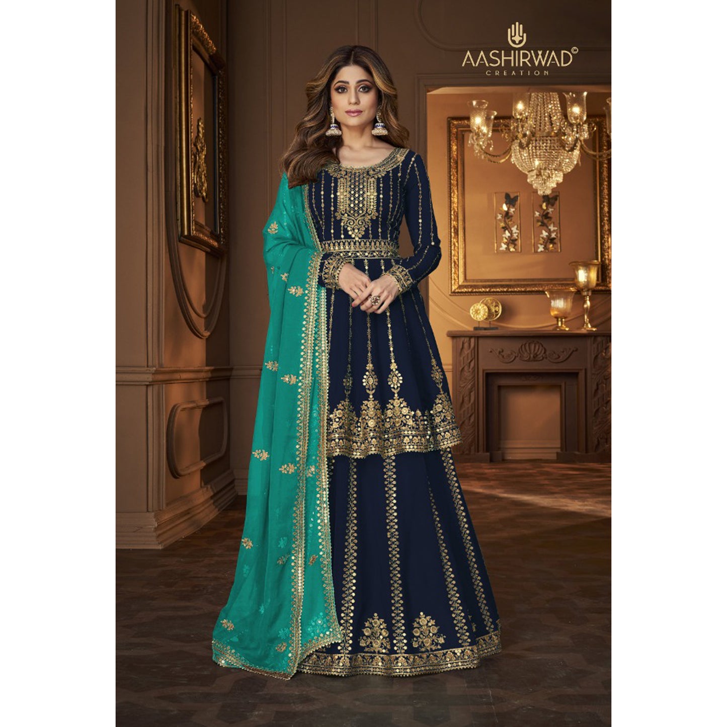 Heavy Embroidery Worked Salwar Kameez Plazzo Suits