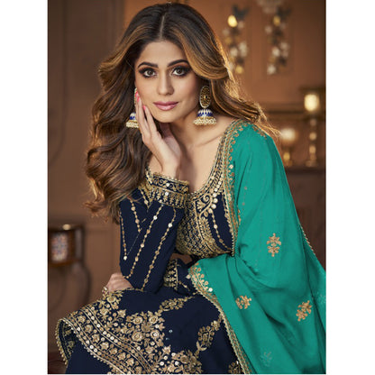 Heavy Embroidery Worked Salwar Kameez Plazzo Suits