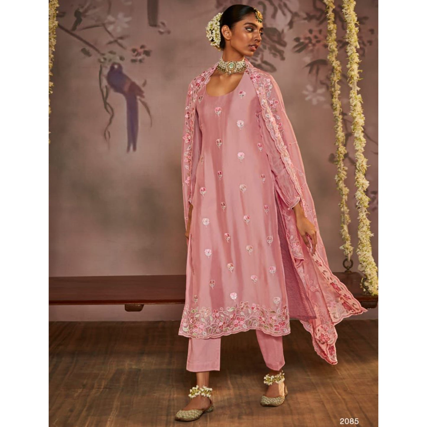 Pure Organza Fabric Wedding Reception Party Wear Shalwar Kameez Pant Suits