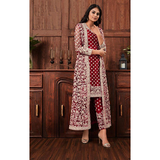 Indian & Pakistani Wedding Wear Embroidered Salwar Kameez Shrug Suits